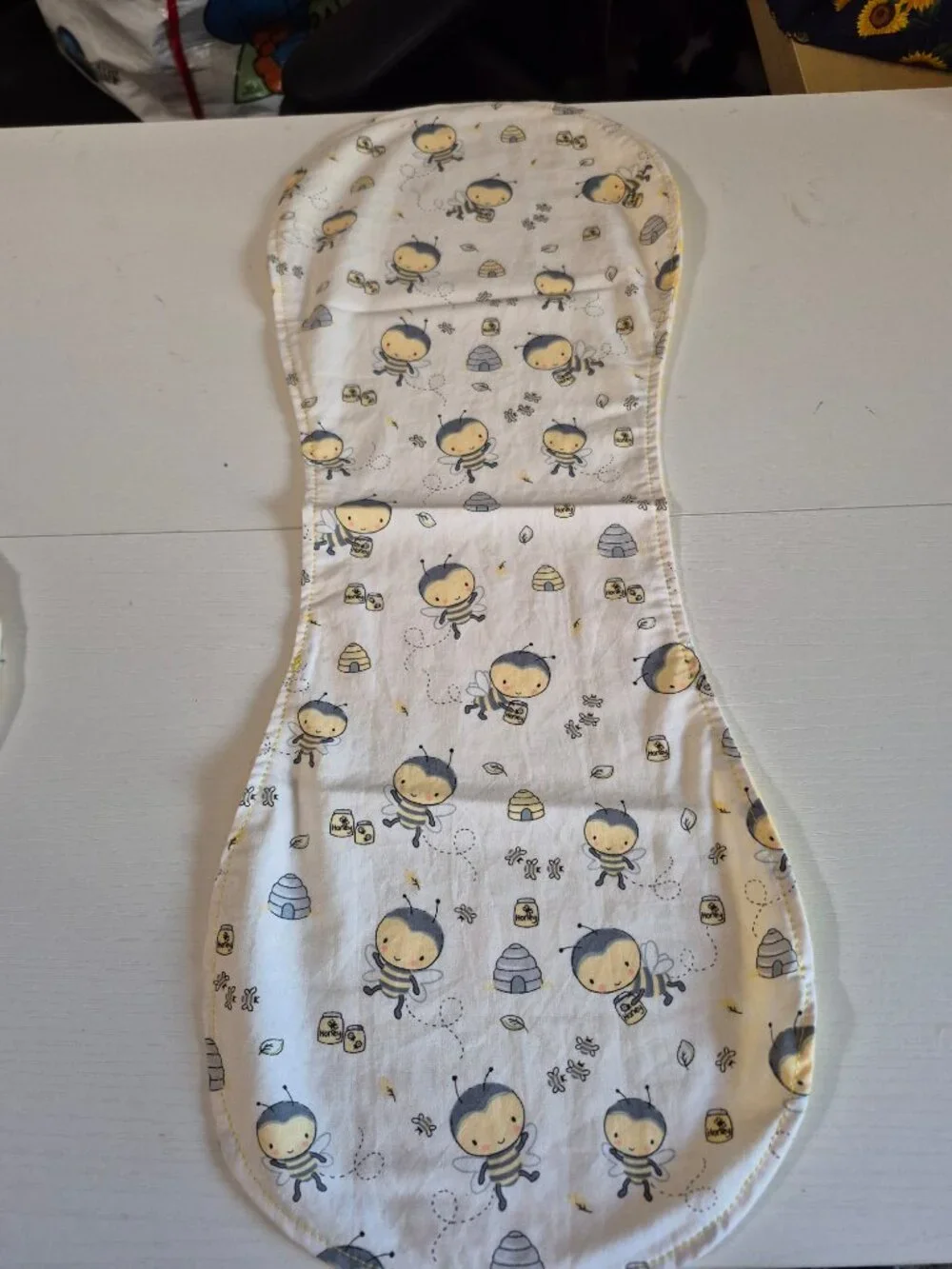 Bumblebee Burp Cloth 2 Pack | Handmade Yellow Flannel Contoured Baby Set